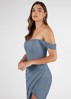Azazie Kit Bridesmaid Dresses Twilight Mermaid Off the Shoulder Mesh Dress image5
