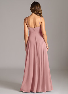 Azazie Amani Bridesmaid Dresses Dusty Rose A-Line Pleated Chiffon Dress image2