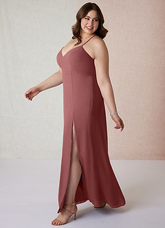Azazie Manila Bridesmaid Dresses Amethyst Sheath V-Neck Chiffon Dress image9