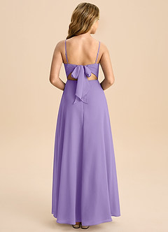 Azazie Shale Junior Tahiti A-Line Bow Chiffon Dress image1