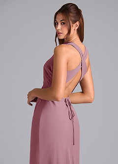 Azazie Evadne Bridesmaid Dresses Vintage Mauve A-Line Pleated Chiffon Dress image8
