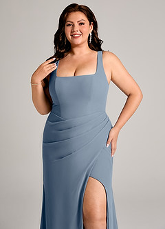 Azazie Mero Bridesmaid Dresses Twilight Sheath Pleated Chiffon Dress image14