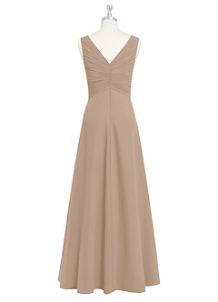 Azazie Flora Bridesmaid Dresses Taupe A-Line Pleated Chiffon Dress image8
