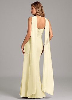 Azazie Kinsley Probar vestidos en casa Vestido de Azul Marino Oscuro de Gasa de Corte Sirena con Plisado image2