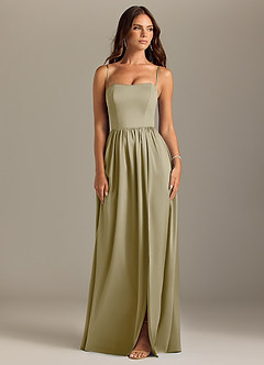 Azazie Calianna Bridesmaid Dresses Moss Green A-Line Off the Shoulder Stretch Satin Convertible Dress image8