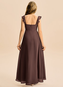 Azazie Mavie Junior Ganache A-Line Ruched Chiffon Dress image2