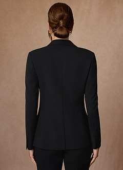 front Kennedy Black 고급 직조 퍼포먼스 블레이저