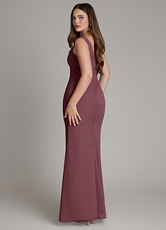 Azazie Hadley Bridesmaid Dresses Sangria Mermaid Pleated Chiffon Dress image5