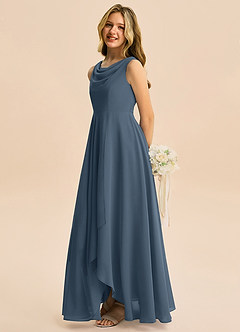 Azazie Mannie Junior Linia A Pofałdowany Szyfon Asymetryczny Młodsza druhna Sukienka image4