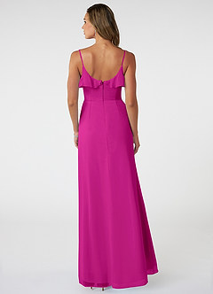 Azazie Natalia Brautjungfernkleider A-Linie Chiffon Kleid Fuchsia image2