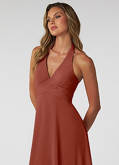 Azazie Tessie Suknie dla druhen Linia A Pofałdowany Szyfon Długość kostki Sukienka image5