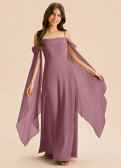 Azazie Moana Junior Amethyst A-Line Pleated Chiffon Dress image2