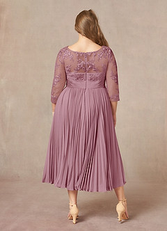 Azazie Tutu Kleider für die Brautmutter A-Linie Bootshals Spitze Chiffon Kleid Vintage Mauve image8