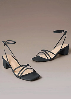 front Cross Strips Block Heel Sandals