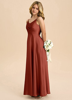 Azazie Bug Junior Klä av A-Line i Stretch Satin Plisserad image7