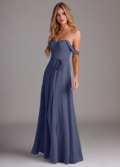 Azazie Aaron Bridesmaid Dresses Stormy A-Line Off the Shoulder Chiffon Convertible Dress image5