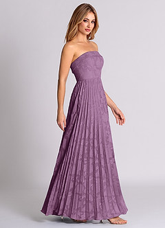 Azazie Mariana Bridesmaid Dresses Wisteria A-Line Strapless Floral Burnout Convertible Dress image6