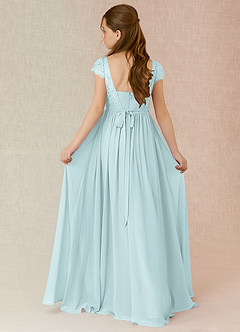 Azazie Silvermist Junior Mist A-Line Pleated Chiffon Dress image2