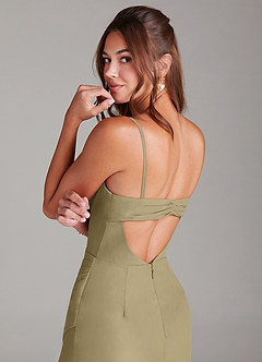 Azazie Leonis Bridesmaid Dresses Moss Green Sheath Strapless Chiffon Convertible Dress image4