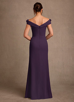 Azazie Jettie Abiti per la Madre della Sposa Abito Tubino in Chiffon Plissettato Prugna image3