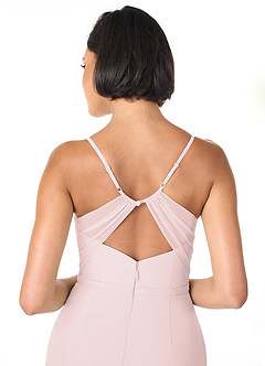 Azazie Blink Venta Final Vestido de Vintage Mauve de Gasa de Corte Recto con Cuello en V image5