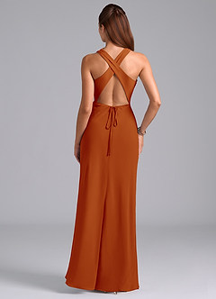 Azazie Evadne Bridesmaid Dresses Paprika A-Line Pleated Chiffon Dress image7