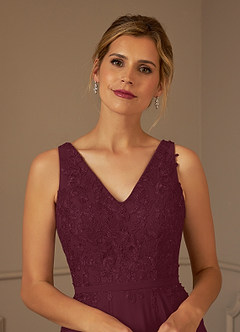 Azazie Joules Mother of the Bride Dresses Cabernet A-Line Sequins Chiffon Dress image6