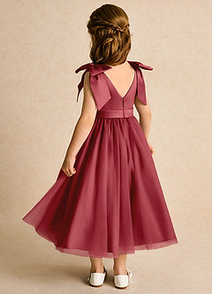 Azazie Serene Abiti da Ragazza di Fiori Abito Principessa in Raso Opaco Fiocco Melograno image3
