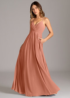Azazie Amani Bridesmaid Dresses MAI TAI A-Line Pleated Chiffon Dress image1