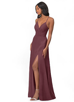 Azazie Everleigh Bridesmaid Dresses Sangria A-Line Sweetheart Pleated Chiffon Dress image5