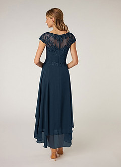 Azazie Shonda Mother of the Bride Dresses Dark Navy Lace Chiffon Dress image5