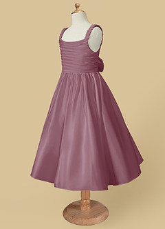 Azazie Cutie Pie Flower Girl Dresses Vintage Mauve A-Line Pleated Matte Satin Dress image6