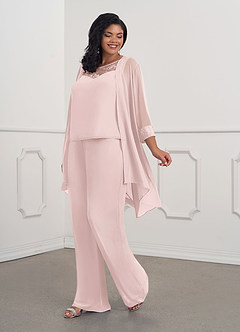 Azazie Maura Mother of the Bride Dresses Blushing Pink Jumpsuit/Pantsuit Sequins Chiffon Dress image9