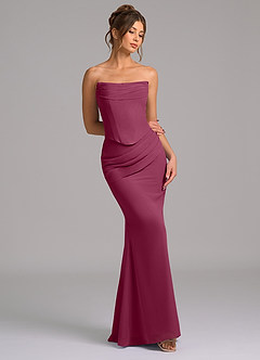Azazie Sorrel Bridesmaid Dresses Mulberry Mermaid Corset Chiffon Dress image7