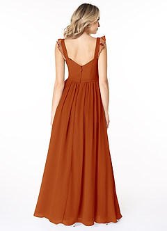 Azazie Stassie Bridesmaid Dresses Paprika A-Line Sweetheart Ruched Chiffon Dress image2