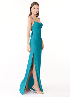 Azazie Mai Bridesmaid Dresses Jade Sheath Pleated Chiffon Dress image3