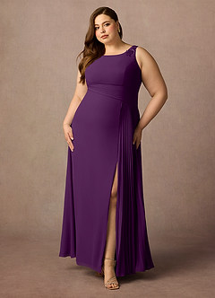 Azazie Galvan Mère de la mariée Robes Robe Trapèze en Mousseline de soie Paillettes Grain De Raisin image6