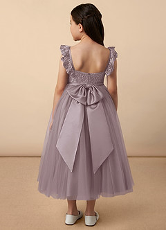 Azazie Demetra Flower Girl Dresses Dusk A-Line Lace Tulle Dress image4