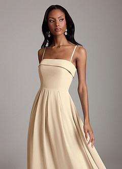 Azazie Lucienne Bridesmaid Dresses Champagne A-Line Strapless Chiffon Convertible Dress image3