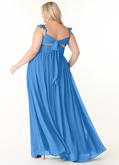 Azazie Metz Bridesmaid Dresses Blue Jay A-Line Sweetheart Ruched Chiffon Dress image8