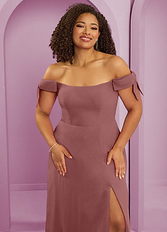 Barbie ♥ Azazie Vestidos de damas de honor Vestido de Rosa Del Desierto de Gasa de Corte en A Convertible con Vestidos sin tirantes image5