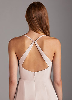 Azazie Manila Final Sale Rose Petal Sheath V-Neck Chiffon Dress image5