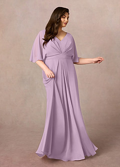 Azazie Oksana Mother of the Bride Dresses Wisteria A-Line V-Neck Pleated Chiffon Dress image7
