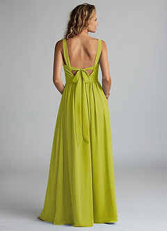 Azazie Aziza At-home Try On Dresses Wisteria A-Line V-Neck Pleated Chiffon Dress image4