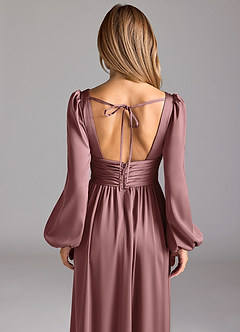 Azazie Norah Brautjungfernkleider A-Linie Stretch-Satin Kleid Vintage Mauve image6