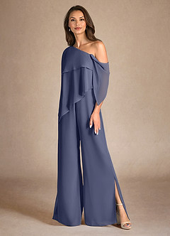 Azazie Halima vestidos de madre de la novia Vestido de Tormenta de Gasa de Mono/Traje de pantalón con Corte Lateral image6