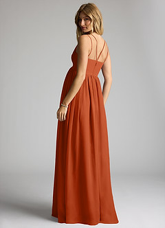 Azazie Emree Abiti da damigella d'onore premaman Abito A-Line Chiffon Floor-Length image5