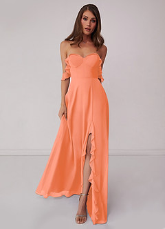 Barbie ♥ Azazie Bridesmaid Dresses Sunset A-Line Off the Shoulder Chiffon Convertible Dress image3