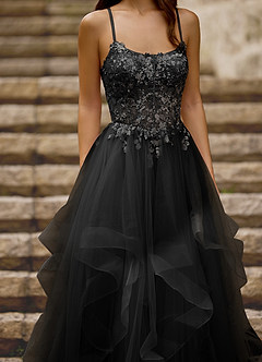 Mosaic Black Ruffle Prom Dress image6