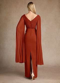 Azazie Ellsworth Kleider für die Brautmutter Spalte Plissee Stretch-Krepp Kleid Rost image3
